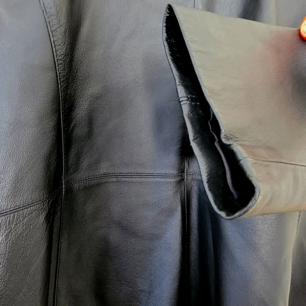 Black Worthington XL REAL leather coat - Picture 4 of 6